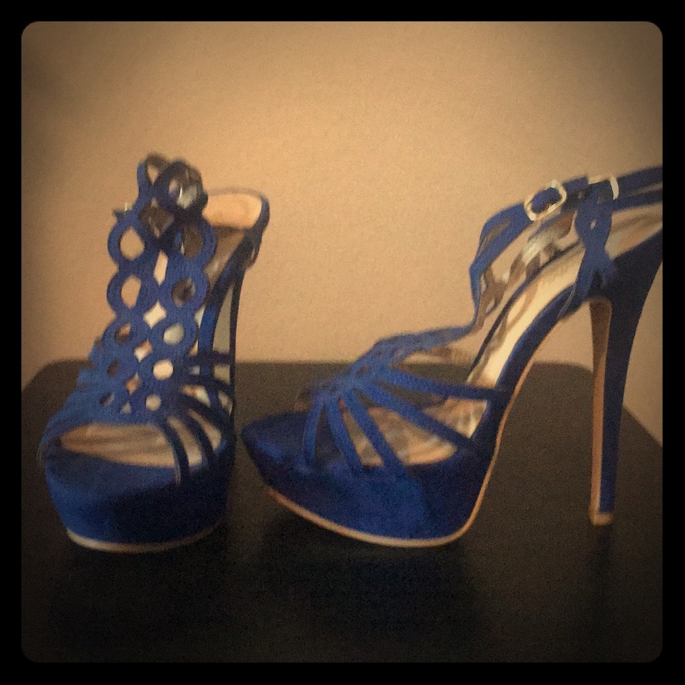 Vibrant Cobalt Blue Ankle Strap Pumps